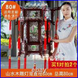Palace Lantern Carved Wooden Chinese Lantern Balcony Red Outdoor Decoracion