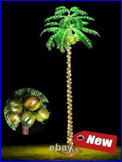 Palmera iluminada con LED para fiesta hawaiana en patio y piscina, 2.13 m US NEW
