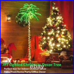 Palmera iluminada con LED para fiesta hawaiana en patio y piscina, 2.13 m US NEW