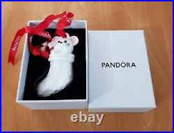 Pandora 2023 Christmas Holiday Ornament Mouse In Stocking Limited Edition