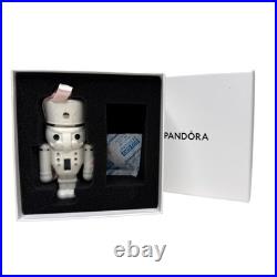 Pandora 2024 Limited Edition Nutcracker Ceramic Christmas Ornament White Silver