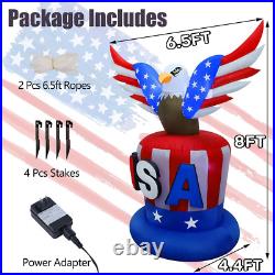 Patriotic Independence Day Inflatable, 8FT Height USA Bald Eagle on Uncle Sam Ha