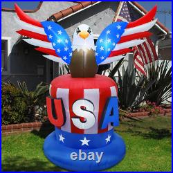 Patriotic Independence Day Inflatable, 8FT Height USA Bald Eagle on Uncle Sam Ha