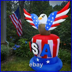 Patriotic Independence Day Inflatable, 8FT Height USA Bald Eagle on Uncle Sam Ha