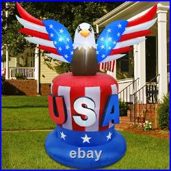 Patriotic Independence Day Inflatable, 8FT Height USA Bald Eagle on Uncle Sam Ha
