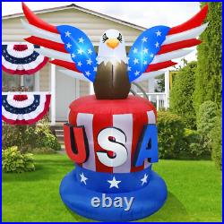 Patriotic Independence Day Inflatable, 8FT Height USA Bald Eagle on Uncle Sam Ha