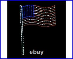 Patriotic Outdoor Decoration LED American Flag 4th of July Memorial Day 51