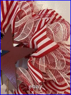 Patriotic WREATH God Bless America Red, White and Blue wreath 24 Memorial Day