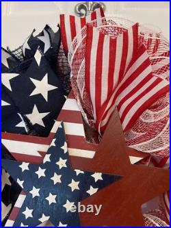 Patriotic WREATH God Bless America Red, White and Blue wreath 24 Memorial Day