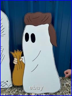 Peanuts Charlie Brown Trick or Treaters Hand Painted Yard Art Halloween