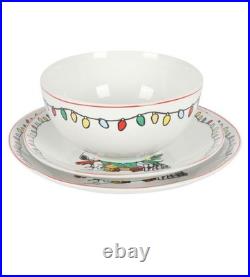 Peanuts Snoopy Christmas 18 piece Dinnerware Set, NEW in Box FREE SHIPPING