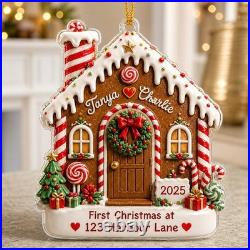 Personalized Acrylic Ornament Custom Name Gingerbread First Home Christmas Décor
