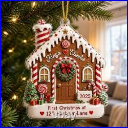 Personalized Acrylic Ornament Custom Name Gingerbread First Home Christmas Décor