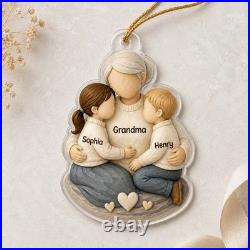 Personalized Acrylic Ornament Custom Name Grandma Grandkid Gift Christmas Décor