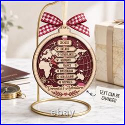 Personalized Acrylic Ornament Custom Name Travel Couple Gift Christmas Décor