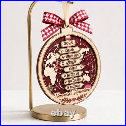 Personalized Acrylic Ornament Custom Name Travel Couple Gift Christmas Décor