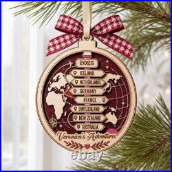 Personalized Acrylic Ornament Custom Name Travel Couple Gift Christmas Décor