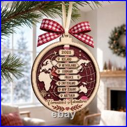 Personalized Acrylic Ornament Custom Name Travel Couple Gift Christmas Décor