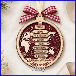 Personalized Acrylic Ornament Custom Name Travel Couple Gift Christmas Décor