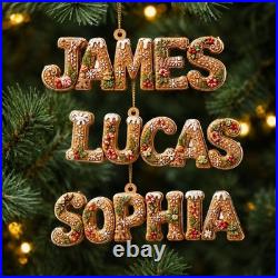 Personalized Acrylic Ornament Custom Name s Gingerbread Alphabet Christmas Décor