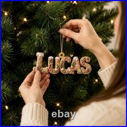 Personalized Acrylic Ornament Custom Name s Gingerbread Alphabet Christmas Décor