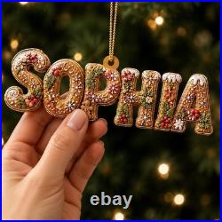 Personalized Acrylic Ornament Custom Name s Gingerbread Alphabet Christmas Décor