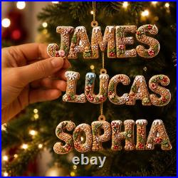 Personalized Acrylic Ornament Custom Name s Gingerbread Alphabet Christmas Décor