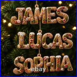 Personalized Acrylic Ornament Custom Name s Gingerbread Alphabet Christmas Décor