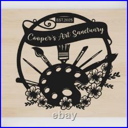 Personalized Art Teacher Floral Metal Sign Custom Home Outdoor Studio Decor Sign Personalized Art Teacher Floral Metal Sign Custom Home Outdoor Studio Decor Sign