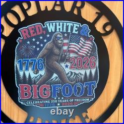 Personalized Bigfoot Metal Sign Custom Ranch Camping Name USA 250th Plaque