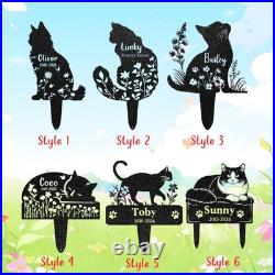 Personalized Cat Memorial Stake Metal Grave Marker Pet Loss Sympathy Gift