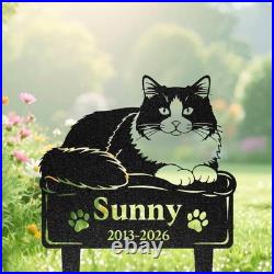 Personalized Cat Memorial Stake Metal Grave Marker Pet Loss Sympathy Gift