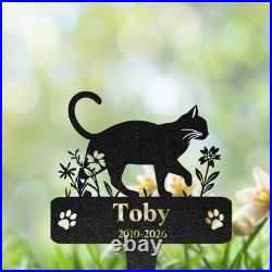 Personalized Cat Memorial Stake Metal Grave Marker Pet Loss Sympathy Gift
