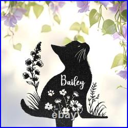 Personalized Cat Memorial Stake Metal Grave Marker Pet Loss Sympathy Gift