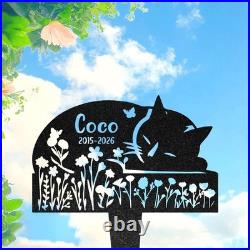 Personalized Cat Memorial Stake Metal Grave Marker Pet Loss Sympathy Gift