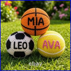 Personalized Crochet Hacky Sack, Custom Name Footbag, Handmade Juggling Toy