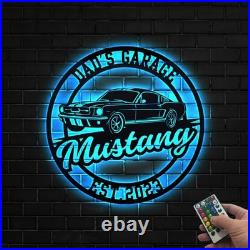 Personalized Garage Metal LED Sign, Custom Car Wall Art, Car Lover Gift