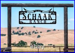 Personalized Metal Farm Sign Ranch Gate Decor, Western Style