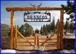Personalized Metal Farm Sign Ranch Gate Decor, Western Style