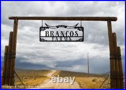 Personalized Metal Farm Sign Ranch Gate Decor, Western Style