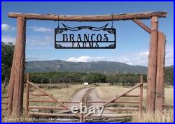 Personalized Metal Farm Sign Ranch Gate Decor, Western Style