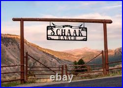 Personalized Metal Farm Sign Ranch Gate Decor, Western Style