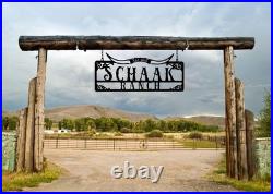 Personalized Metal Farm Sign Ranch Gate Decor, Western Style