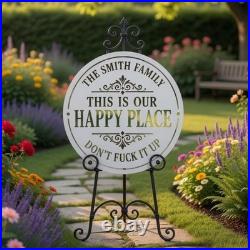 Personalized Metal Sign This Is My Happy Place Sarcastic Home Decor Gift
