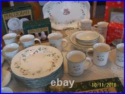 Pfaltzgraff Winterberry Vtg. Stoneware Holiday Christmas Grouping of 93 Pieces