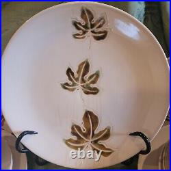 Pier 1 Autumn Leaves 3pc Dinner Set For 6 Thanksgiving Fall Holiday Embossed A++