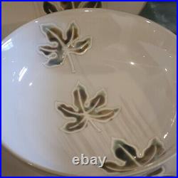 Pier 1 Autumn Leaves 3pc Dinner Set For 6 Thanksgiving Fall Holiday Embossed A++