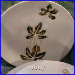 Pier 1 Autumn Leaves 3pc Dinner Set For 6 Thanksgiving Fall Holiday Embossed A++