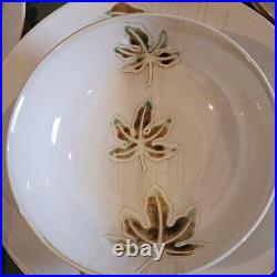 Pier 1 Autumn Leaves 3pc Dinner Set For 6 Thanksgiving Fall Holiday Embossed A++