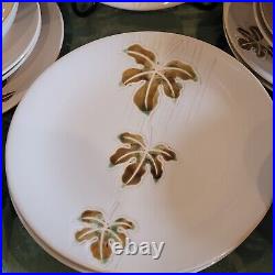 Pier 1 Autumn Leaves 3pc Dinner Set For 6 Thanksgiving Fall Holiday Embossed A++